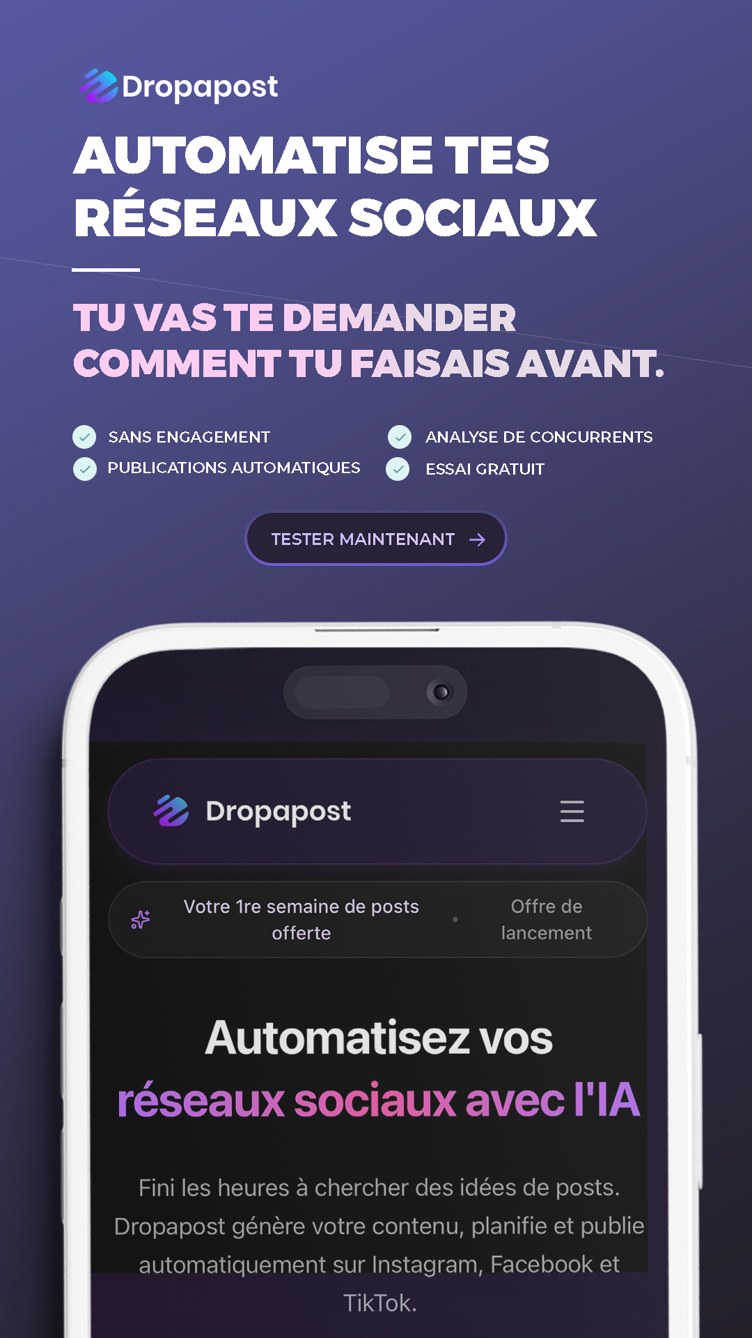 Dropapost Meta ad creative